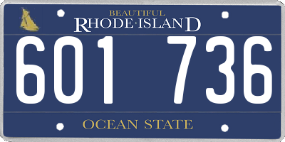 RI license plate 601736