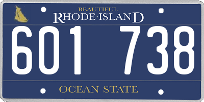 RI license plate 601738