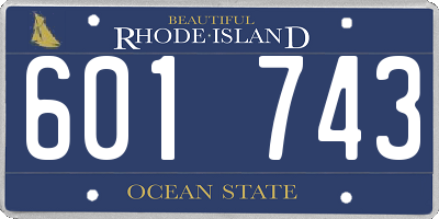 RI license plate 601743