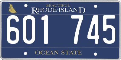 RI license plate 601745