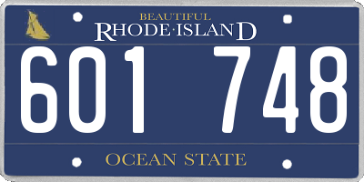 RI license plate 601748