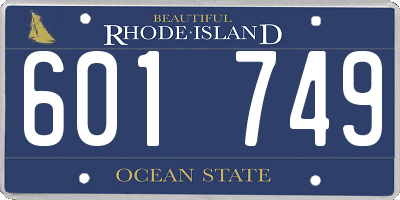 RI license plate 601749