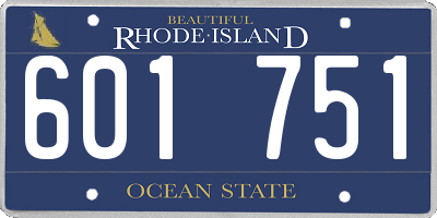 RI license plate 601751