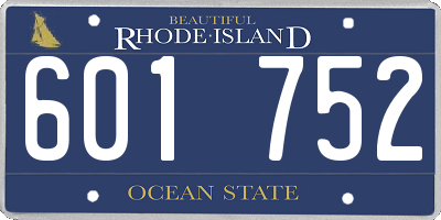 RI license plate 601752