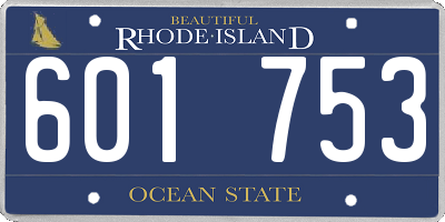 RI license plate 601753