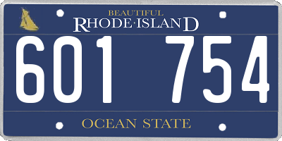 RI license plate 601754