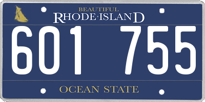 RI license plate 601755