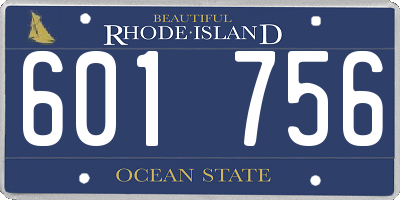 RI license plate 601756