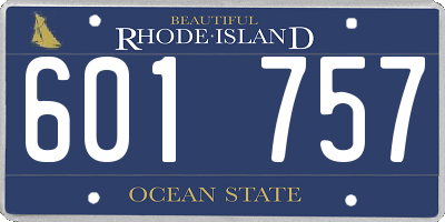 RI license plate 601757