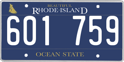 RI license plate 601759