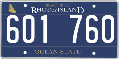 RI license plate 601760