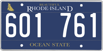 RI license plate 601761