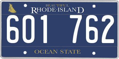 RI license plate 601762