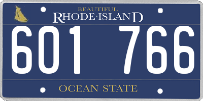 RI license plate 601766