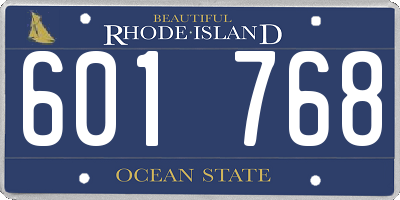 RI license plate 601768