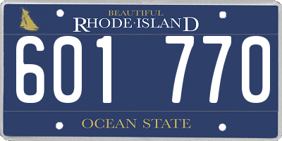 RI license plate 601770
