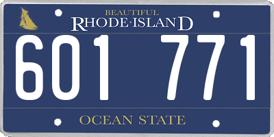 RI license plate 601771