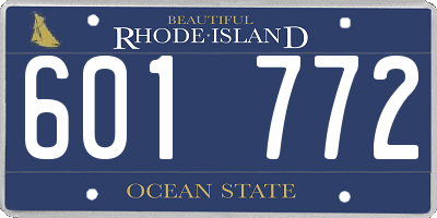 RI license plate 601772