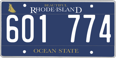 RI license plate 601774