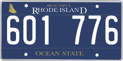 RI license plate 601776