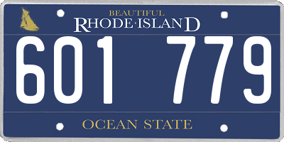 RI license plate 601779