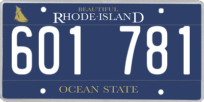 RI license plate 601781