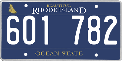 RI license plate 601782