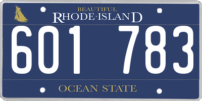 RI license plate 601783