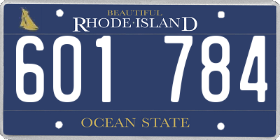 RI license plate 601784