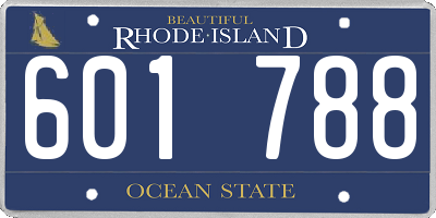 RI license plate 601788