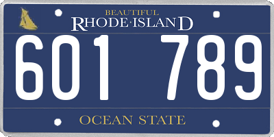 RI license plate 601789