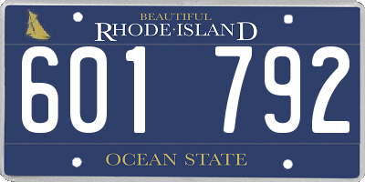 RI license plate 601792