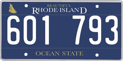 RI license plate 601793