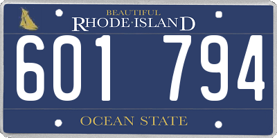 RI license plate 601794