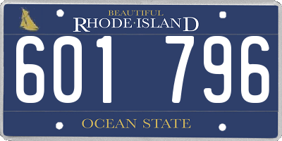 RI license plate 601796