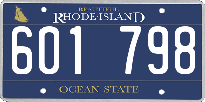 RI license plate 601798