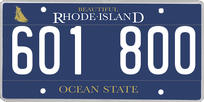 RI license plate 601800