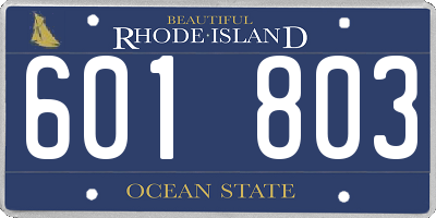 RI license plate 601803