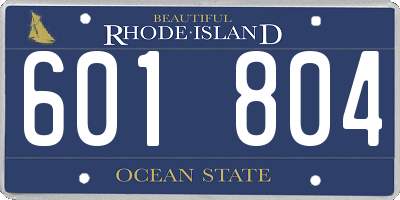 RI license plate 601804