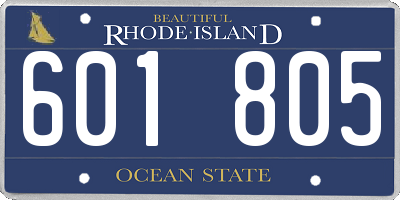 RI license plate 601805