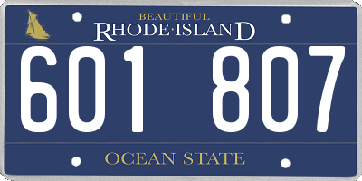 RI license plate 601807