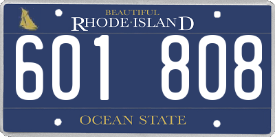 RI license plate 601808