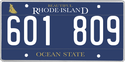 RI license plate 601809