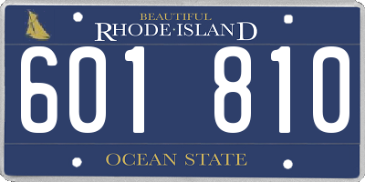 RI license plate 601810