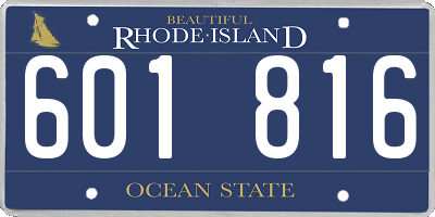 RI license plate 601816