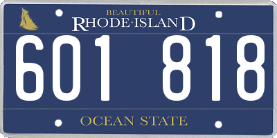 RI license plate 601818