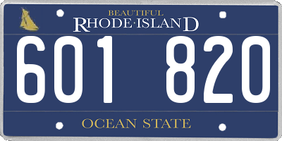 RI license plate 601820