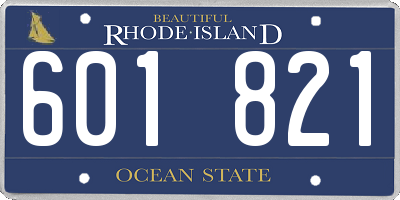 RI license plate 601821