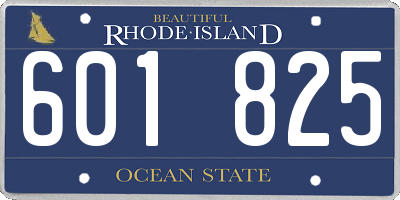 RI license plate 601825