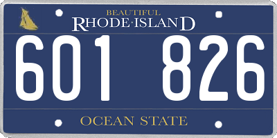 RI license plate 601826